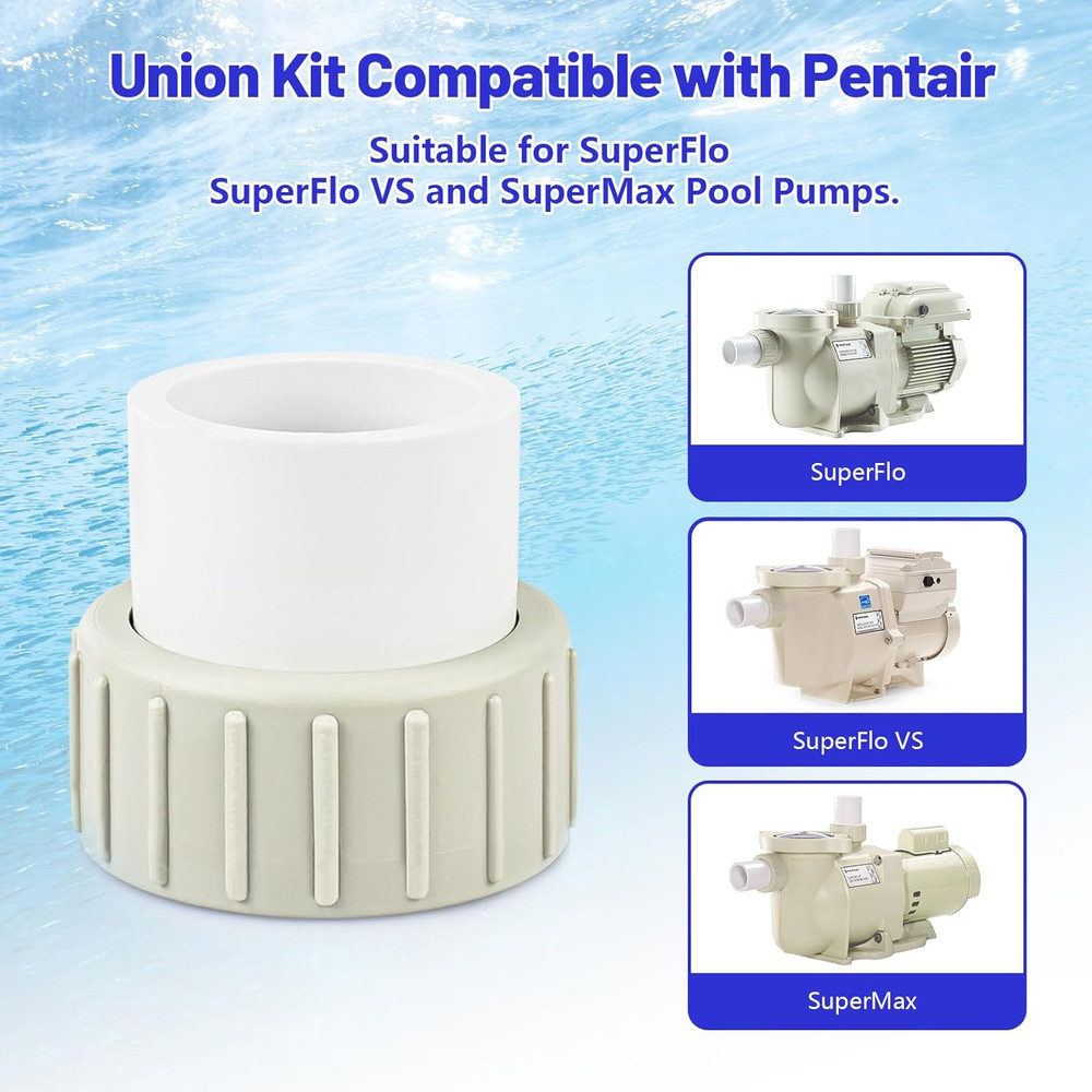 Pool Pump Union Fittings Replacement Pentair SuperFlo & Variable...