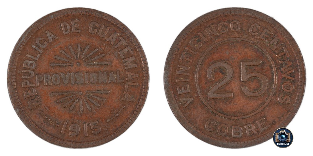 Guatemala - 25 Centavos - 1915