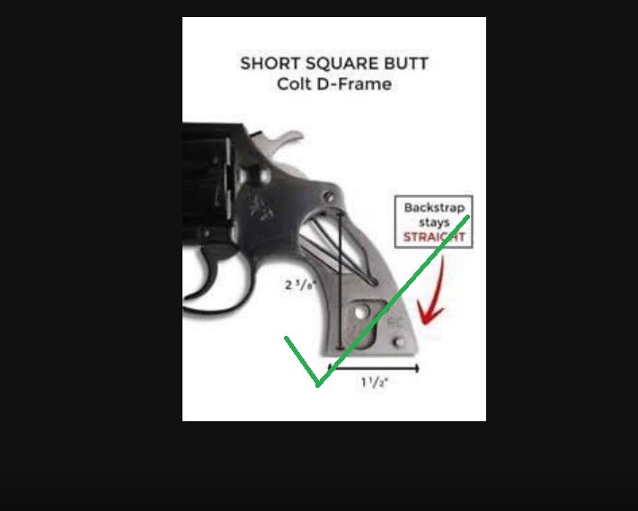 HANDLE GRIPS FOR COLT D FRAME SHORT SQUARE BUTT DETECTIVE DIAMOND BACK CHECKERED
