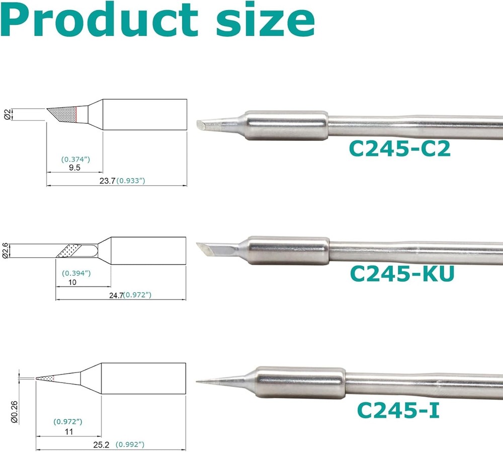 3PCS Soldering Iron Tips,C245-KU I C2 Replacement Tips, Constant Temperature,...