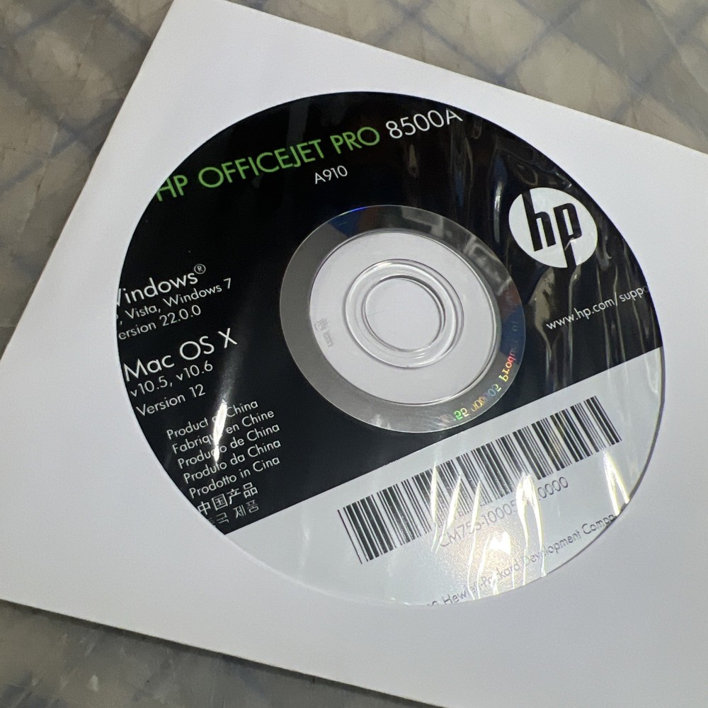 Hp Officejet PRO 8500A A910 Printer Software Driver CD DVD only Windows & MAC