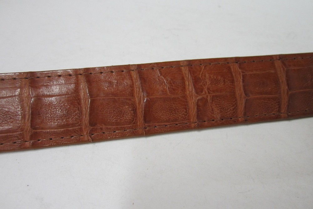 GENUINE CROCODILE BELTS, COGNAC