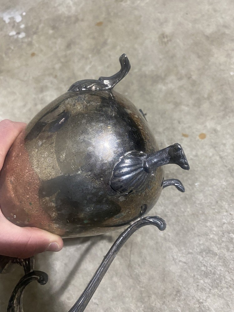 Leonard Silverplate Footed Water Pitcher With Ice Lip 8.5”