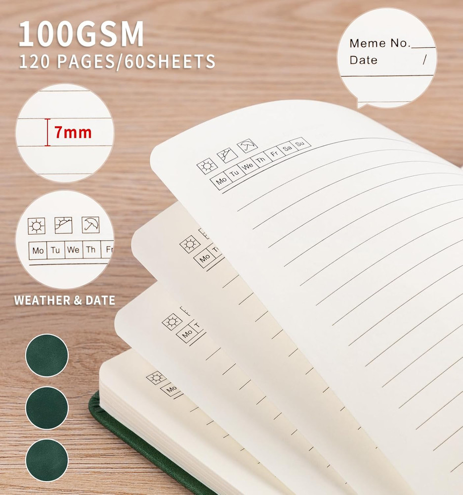 3 Pack Pocket Journaling Notebooks, A6 Small Notebook For Note Taking Journaling