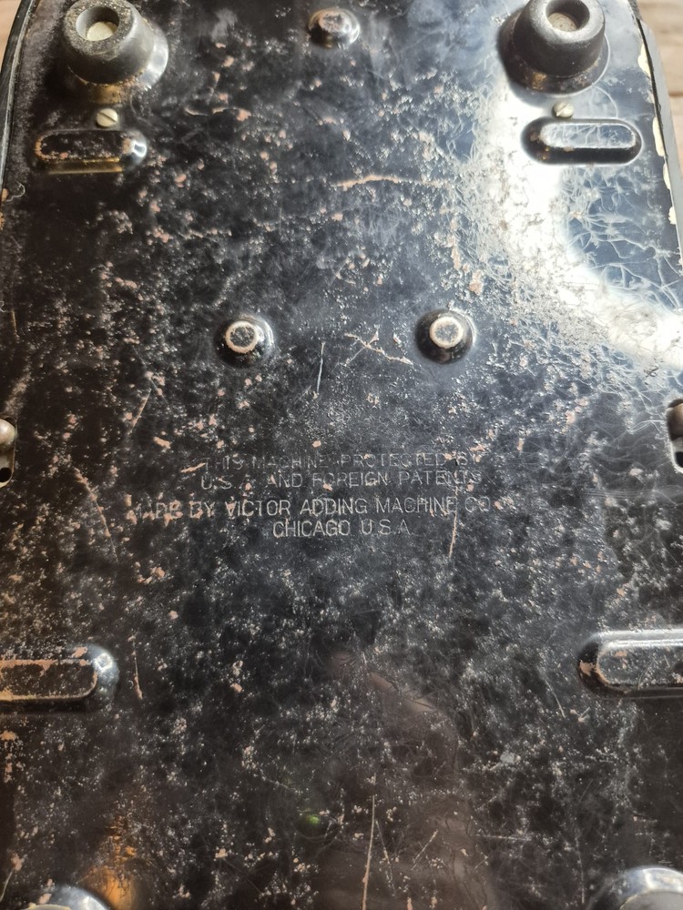 Vintage "Victor" Black Adding Machine With Original Cover