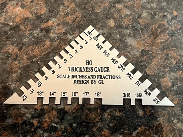 HO Scratchbuilders Thickness Gauge Measuring Tool