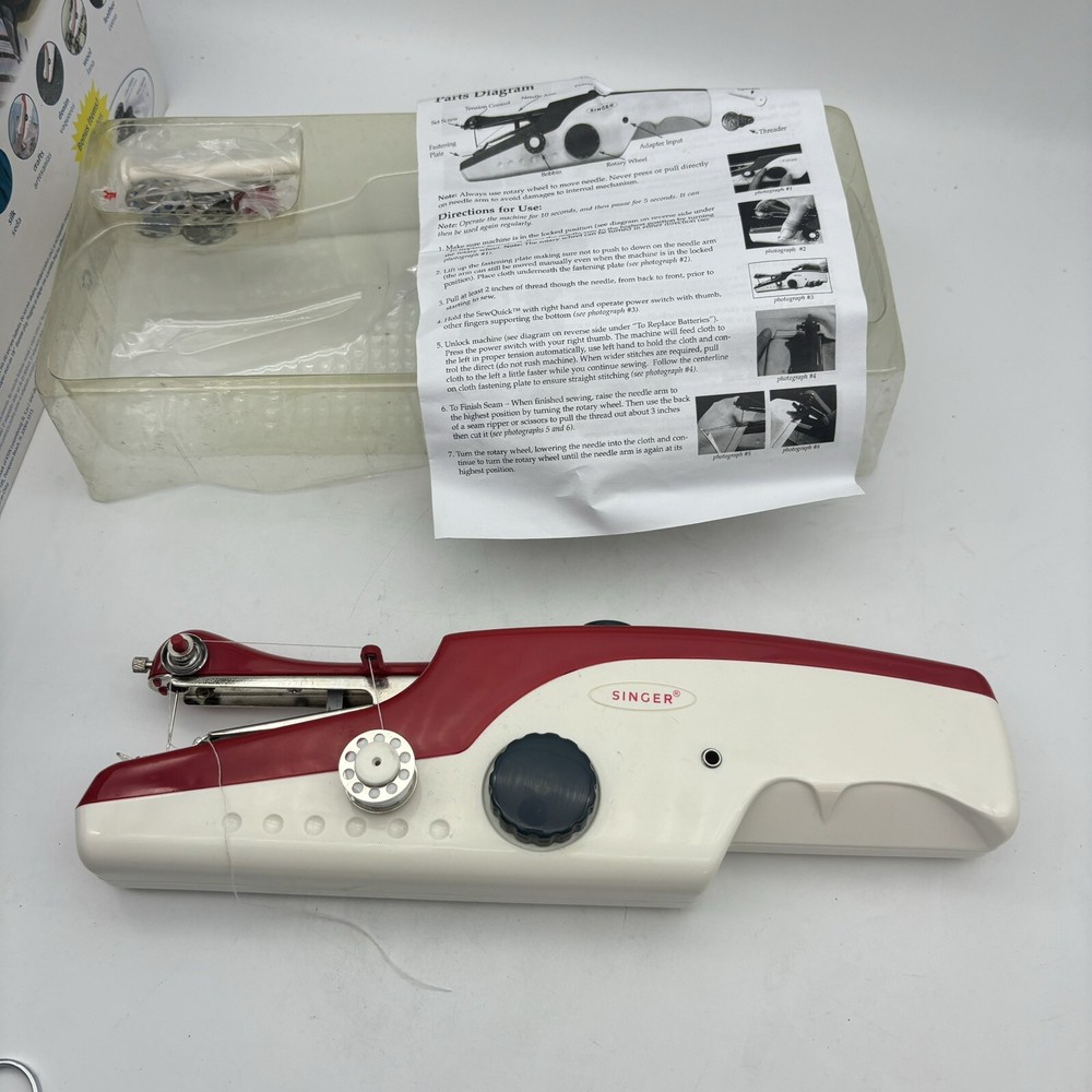 NOS Singer Sew Quick Handheld Sewing Machine Crafts Denim Wool Leather