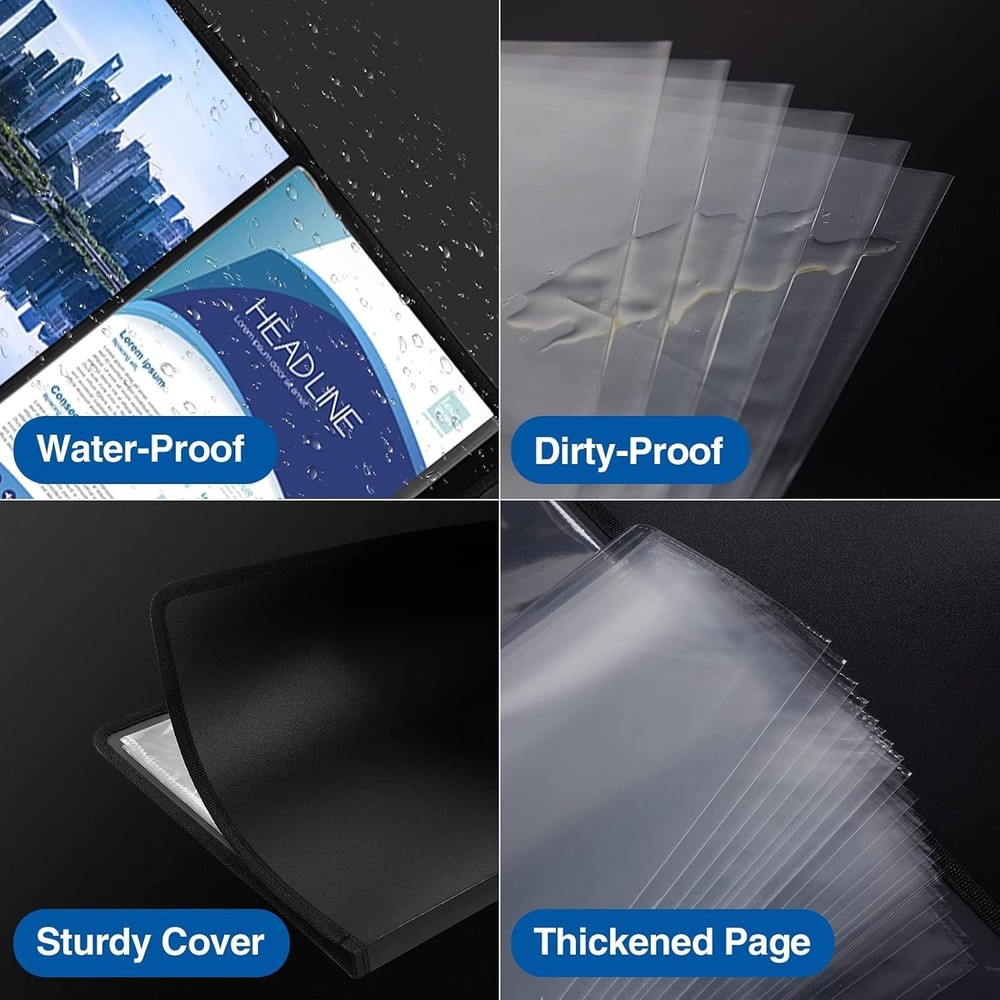 Versatile 30-Pocket Portfolio Binder - Ideal for Artwork, Certificates & More