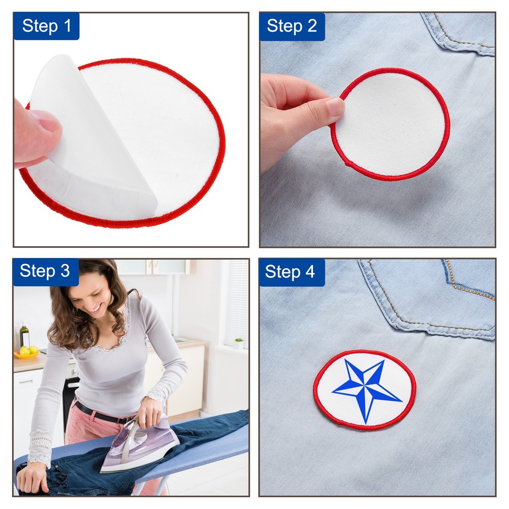 60pcs Sublimation Patch Blank 3 Shape White with Black Border