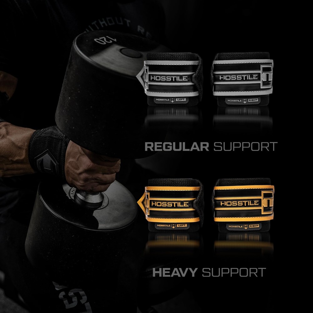 Heavy Duty Wrist Support Wraps (Pair) – 18" Firm Joint Support, Durable Elast...