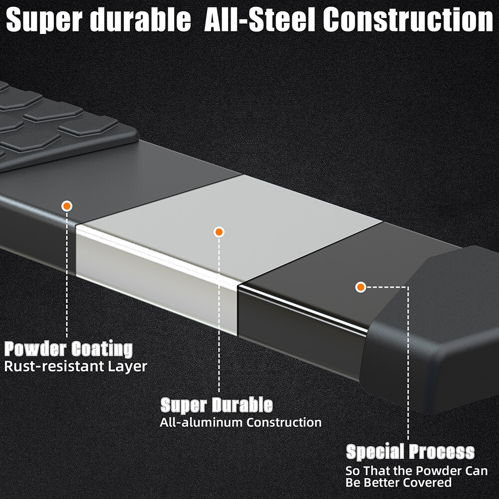 6" Running Boards For 2019-2025 Silverado/Sierra Crew Cab Nerf Bars Side Steps