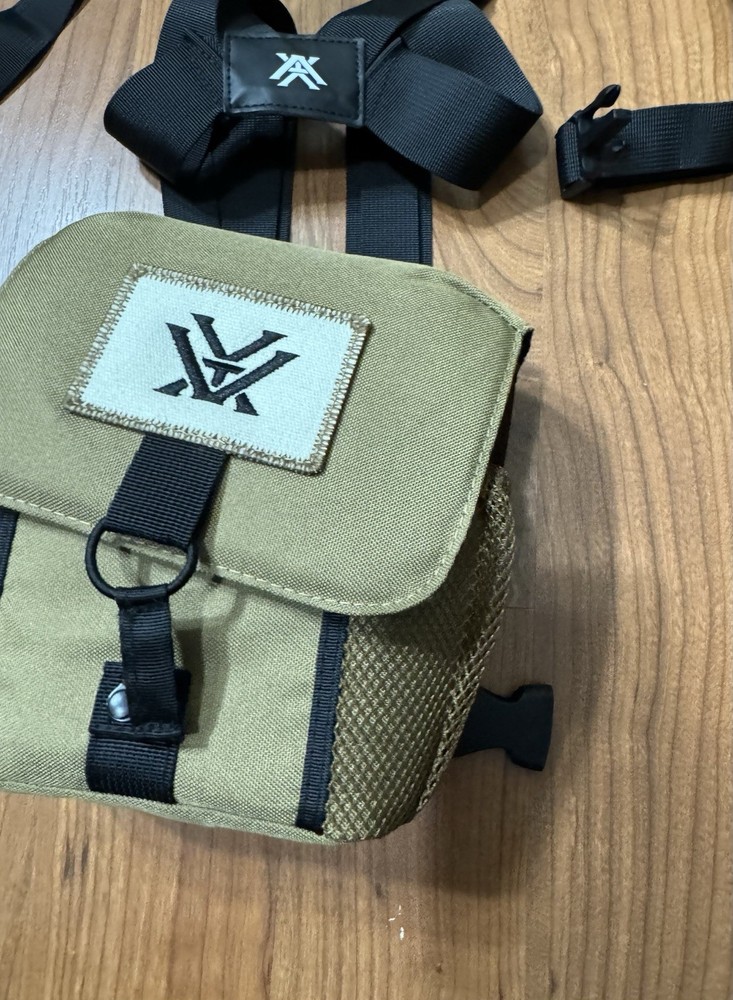 Vortex Optics Binocular Harness Case Tan with Logo, Secure Carrying Accessory