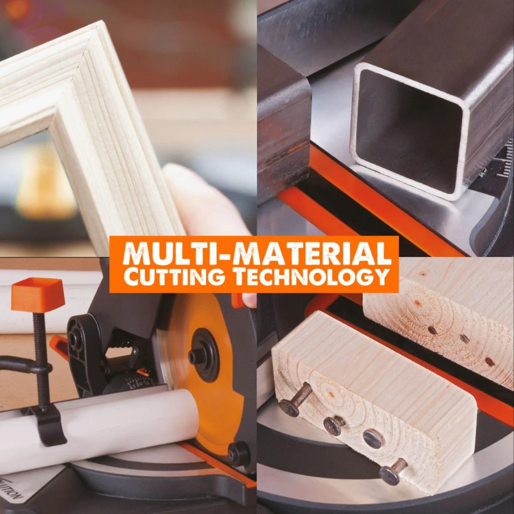 Evolution R210CMS: Compound Miter Saw With 8-1/4 in. Multi-Material Cutting Blad