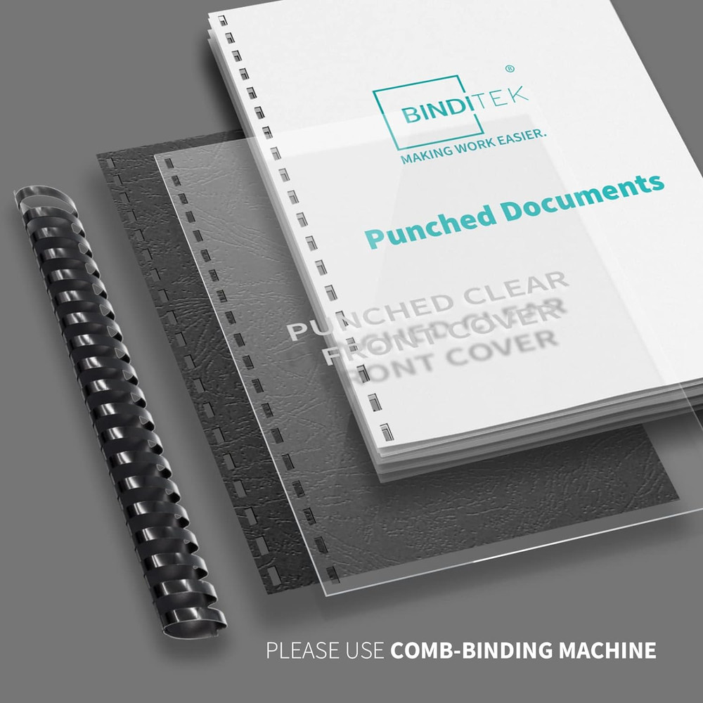 10 Pack Plastic Binding Comb Spines, 2 Inch Diameter, 450 Sheet Capacity, 19 Rin