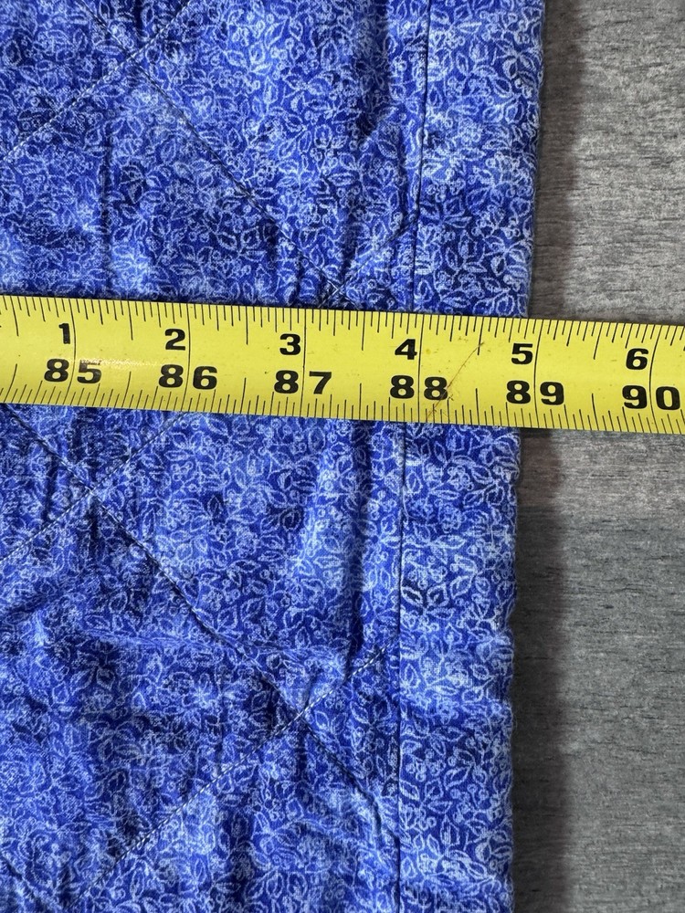 Handmade Modern Quilt Blue Celestial Wizard 9 Square Flannel Back Queen Signed