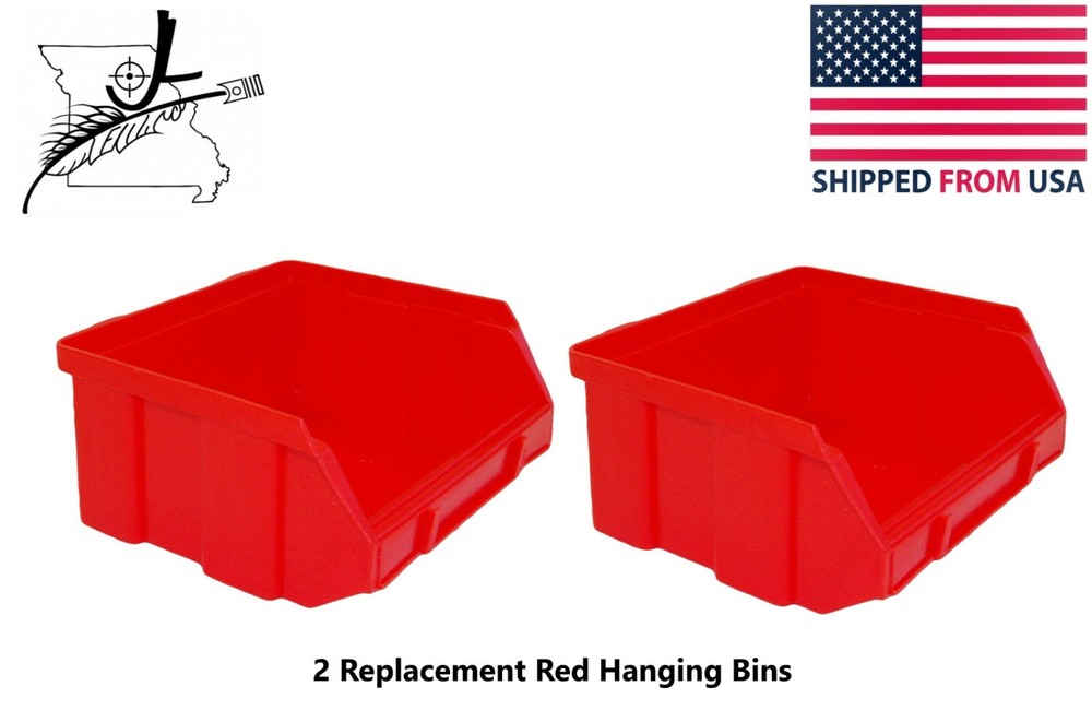 2 Harbor Freight Wall Mount Hanging Storage Bins Replacement Red Small Plastic