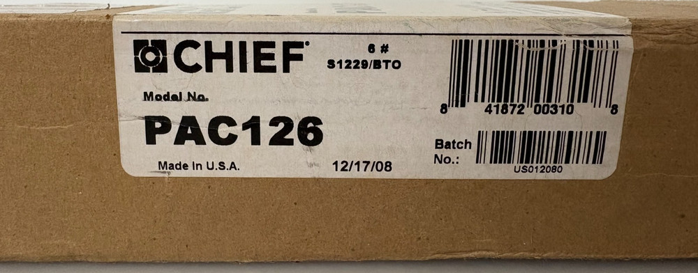 Chief PAC126 Mounting Component 36" Lateral Shift Accessory