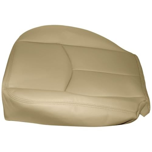 Driver Side Bottom Replacement Leather Seat Cover Compatible with Chevy Tan