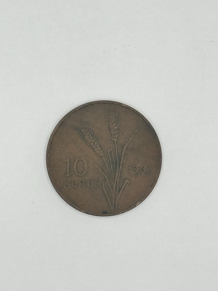 Turkey 1969 10 Kurus Bronze Coin