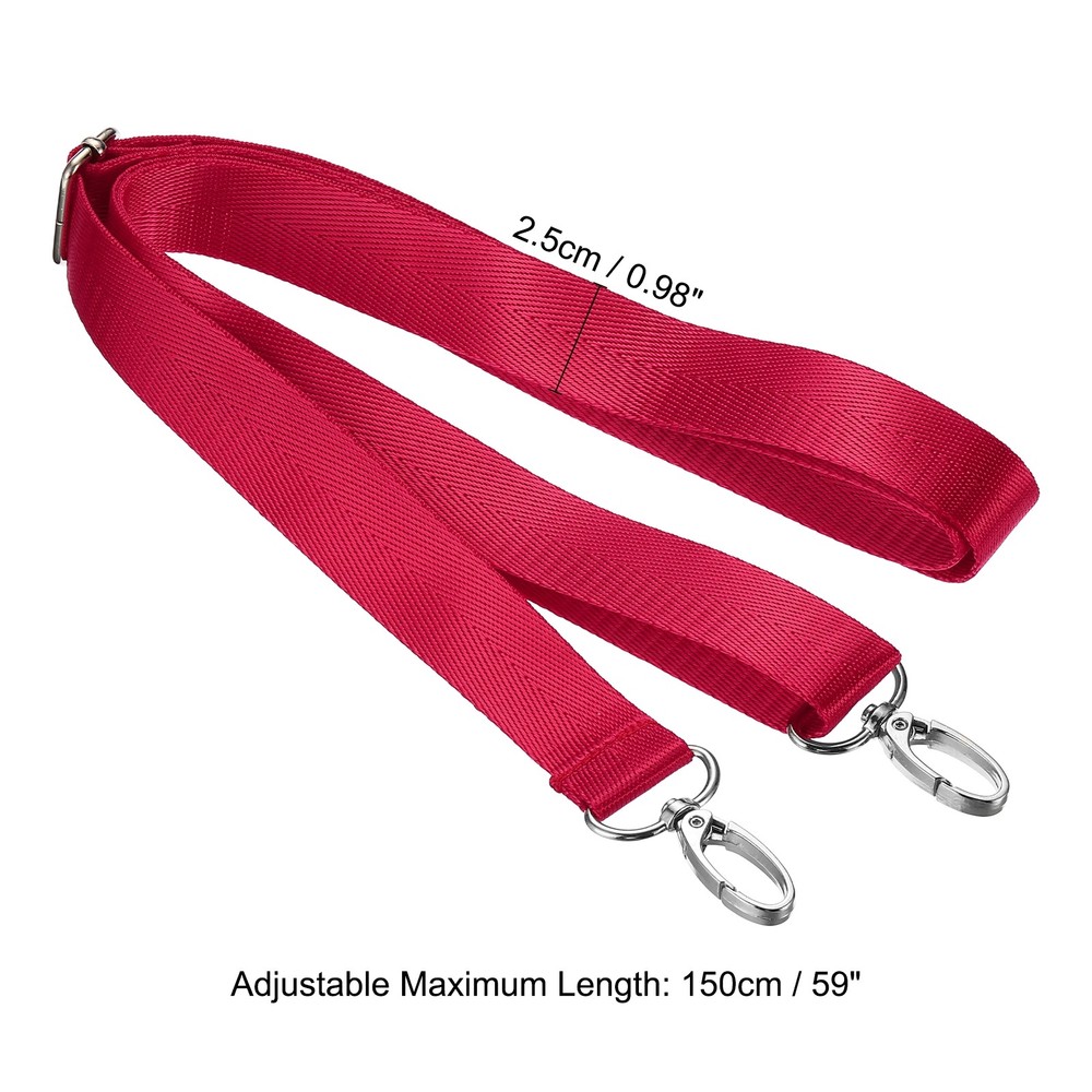 59" Shoulder Strap, 0.98" Width Adjustable Strap with Swivel Hooks, Red