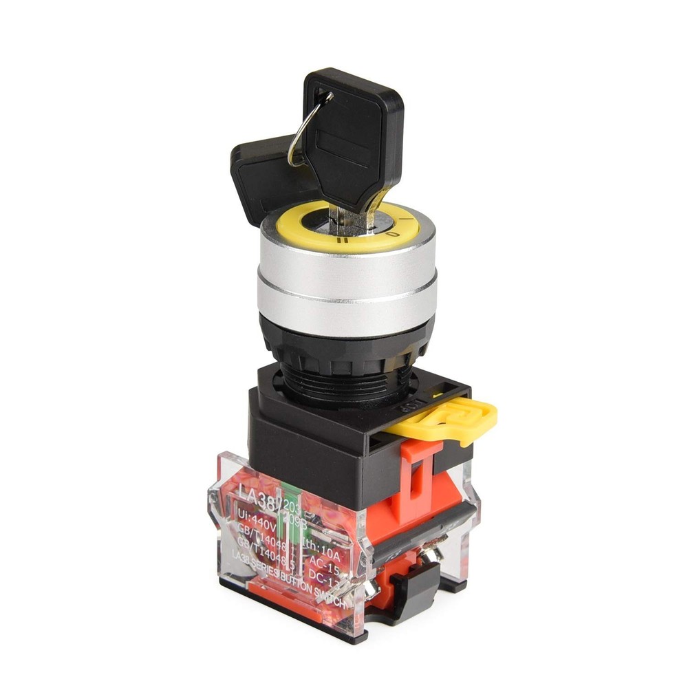 APIELE 22mm Key Switch 440V 10A 2NO Maintained (3 position, Latching)