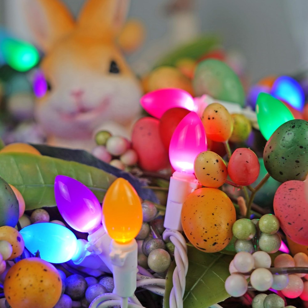 Easter Decorations, Easter Lights String Plug in, 50 LED 17FT Multi Color Chr...