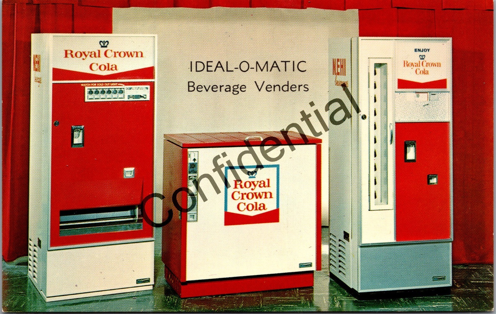 Vintage Royal Crown Cola Soda Pop Soft Drink Machine Advertising Postcard R176