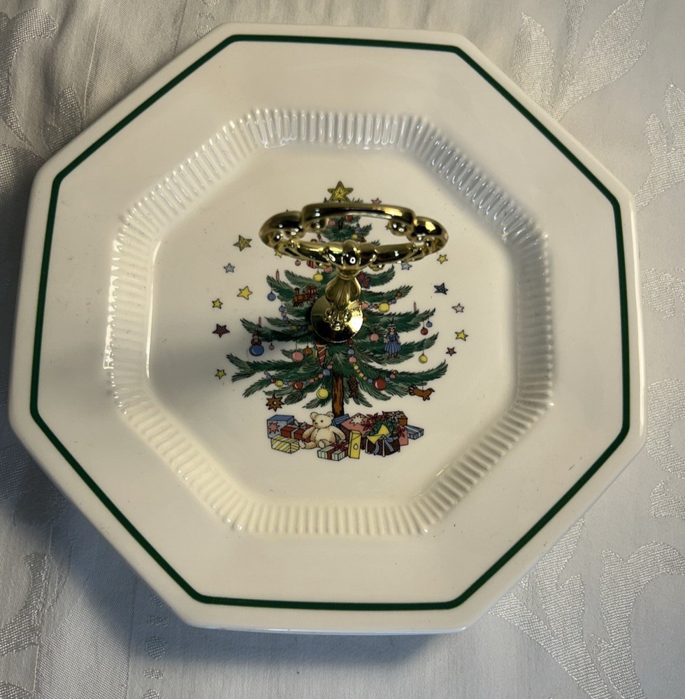 Nikko China Christmastime Appetizer Serving Tray w/Handle 10"
