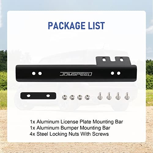 Front Bumper License Plate Mount Bracket Relocator Holder Bar Black