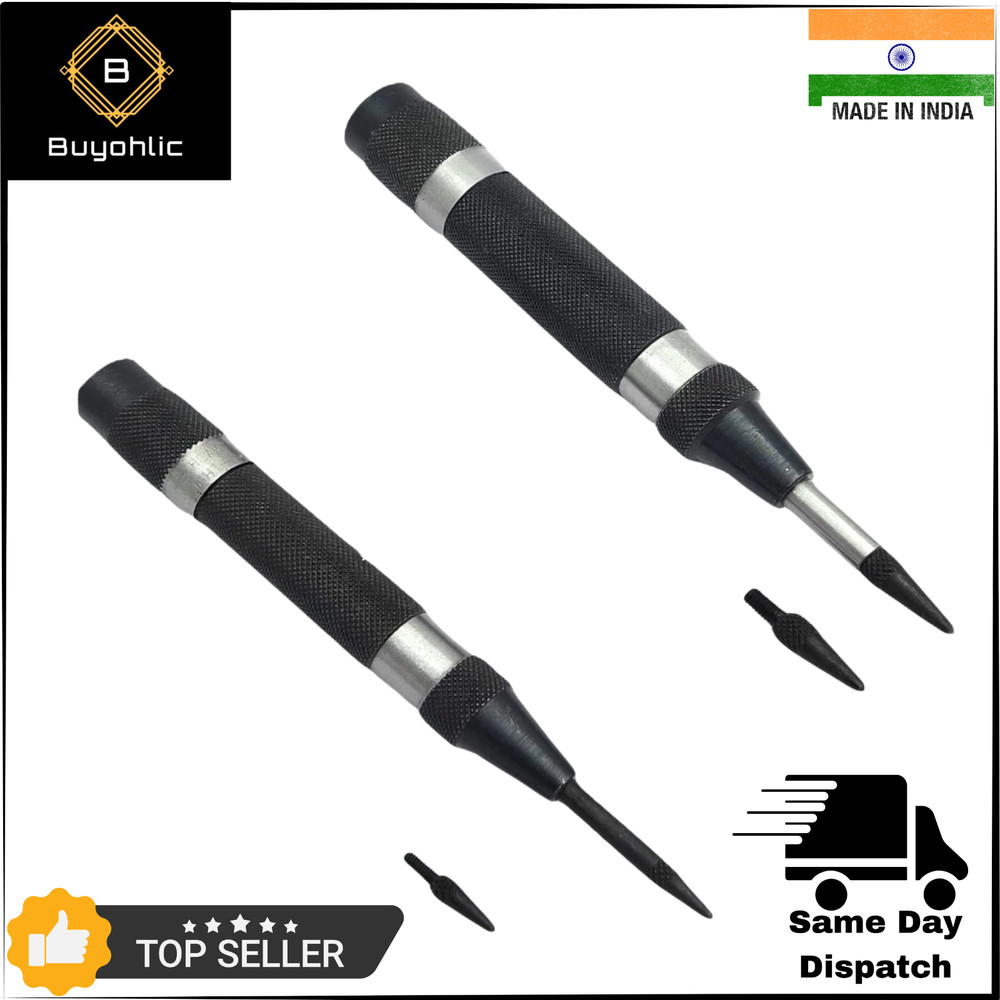 Automatic Center Punch with Extra Replaceable Hardened Steel Tip