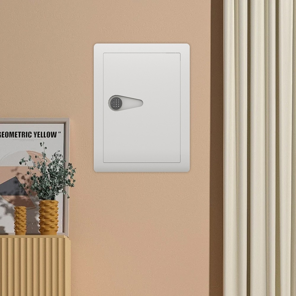 Off Digital Flat Hidden Wall Safe Electronic Keypad Heavy Duty Steel Security