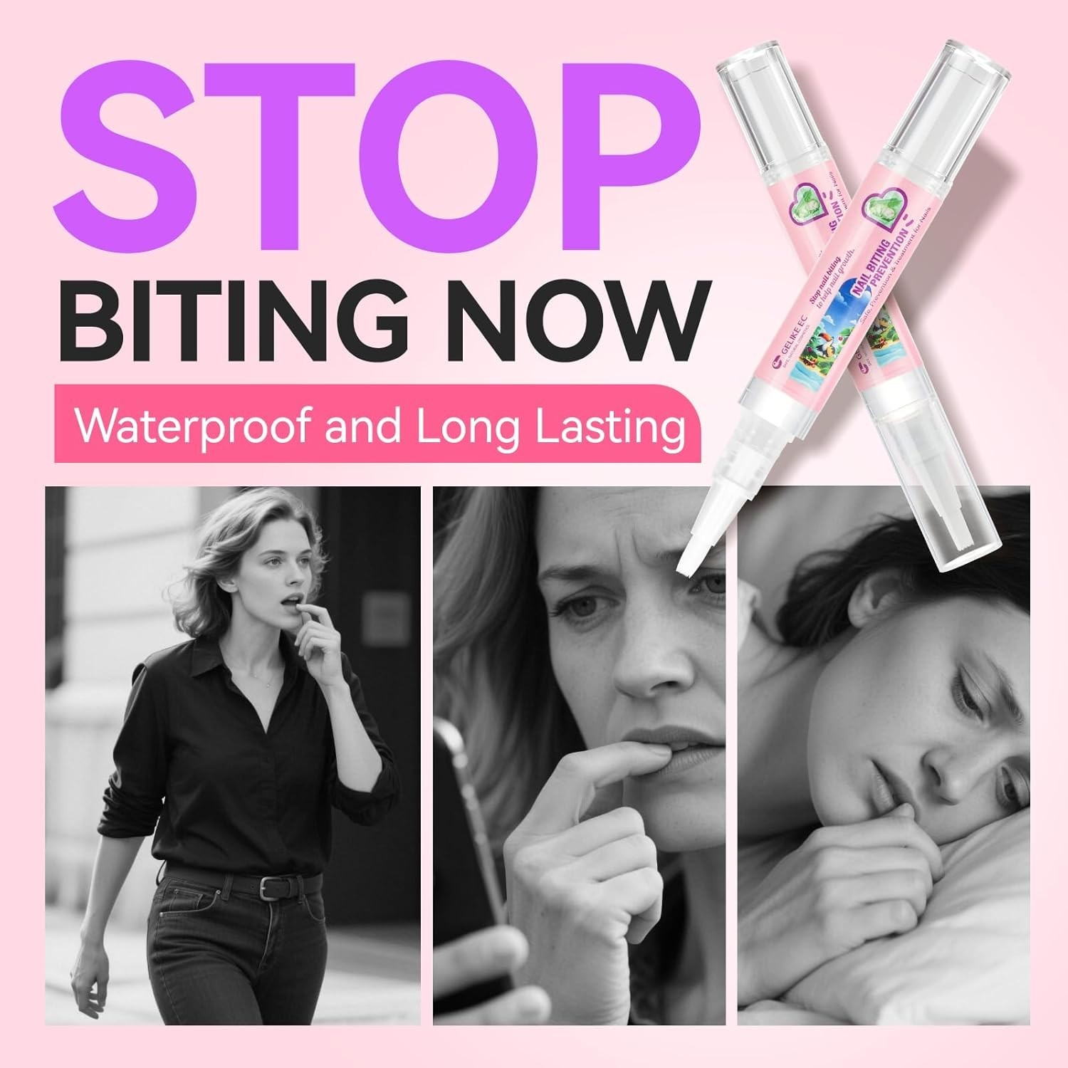 Nail Biting Prevention for Adults and Kids - Gelike EC Bitter Taste Stop Nails B
