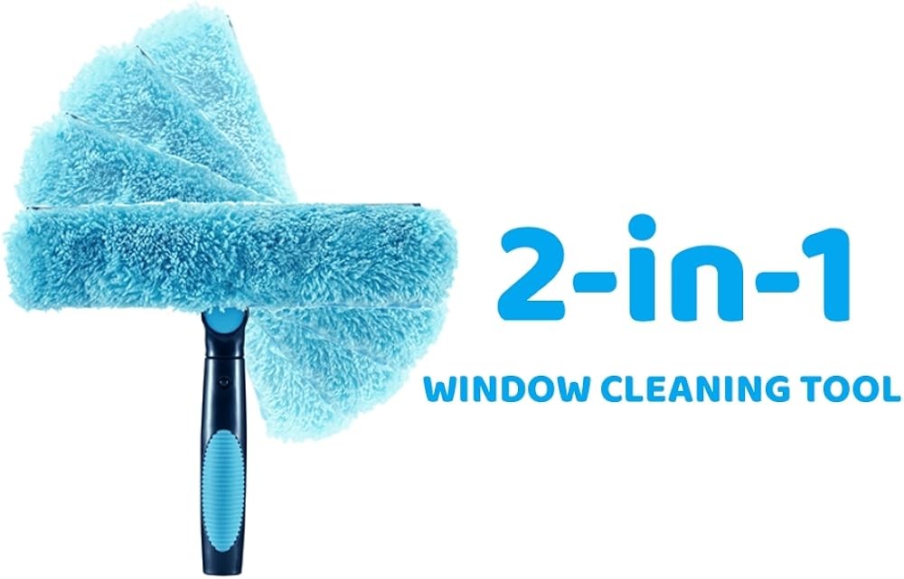 Window Squeee and Microfiber Scrubber 2-in-1 bo Cleaning Tools