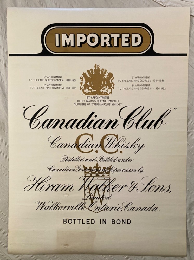 Canadian Club Heavy Stock Personality Poster Gold Ink  Hippie Head Shop