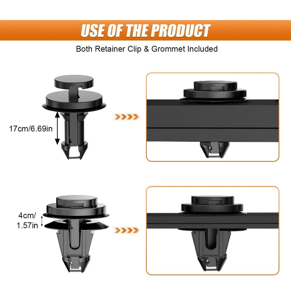 30PCS Front Bumper Clips, Rivet Clip Replacement Kit, Push-Type Air