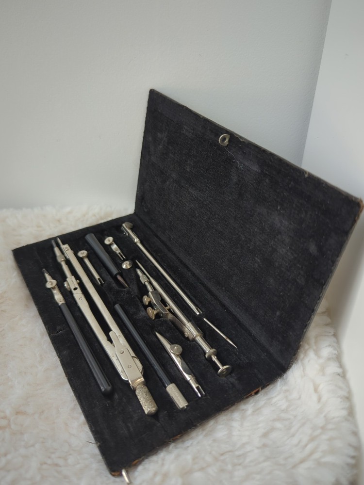 Vintage USSR Drafting Drawing Tool Set Gotovalnya Moscow Soviet Engineering Case