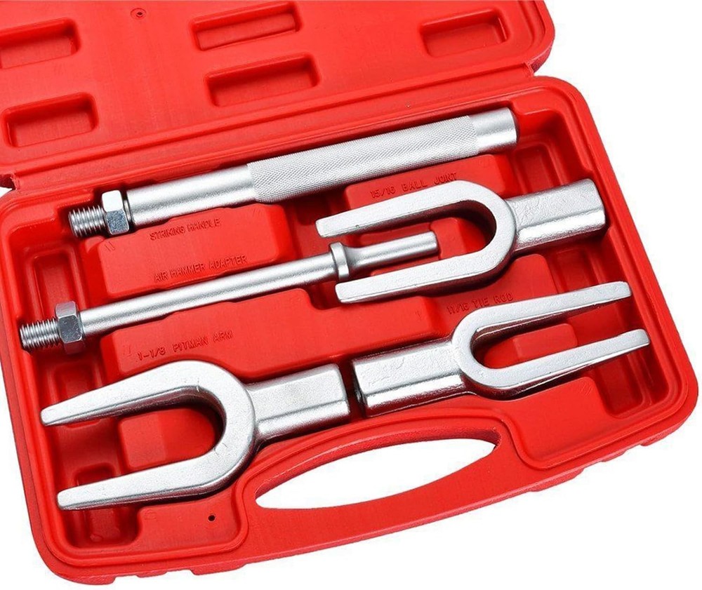 Ball Joint Separator Tie Rod Tool Set 5PCS Pickle Fork Kit with Ball Red