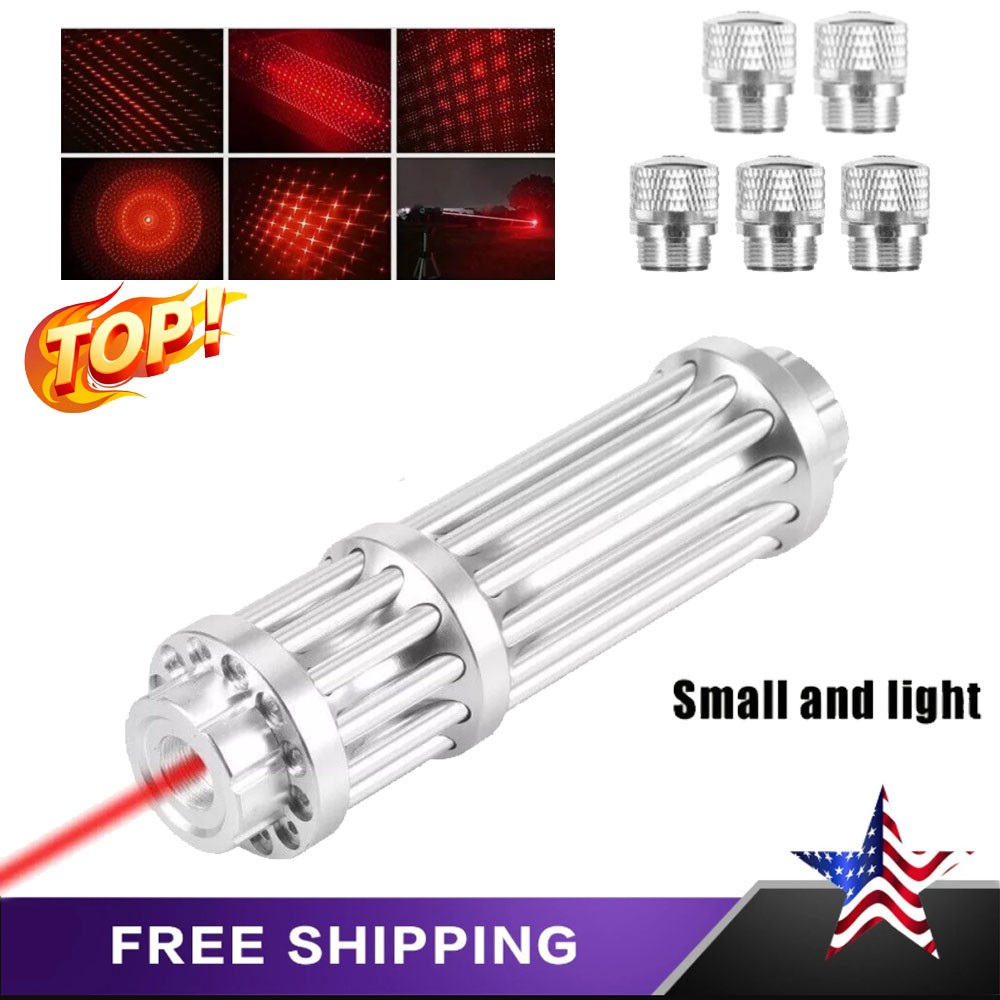 650nm Red Laser Pointer Pen Visible Beam Dot Light & 5 Caps