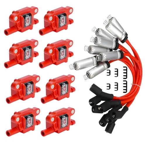 UF413 Ignition Coil & Spark Plug Kit (Square Type) 8-Piece Set for 2005-2016