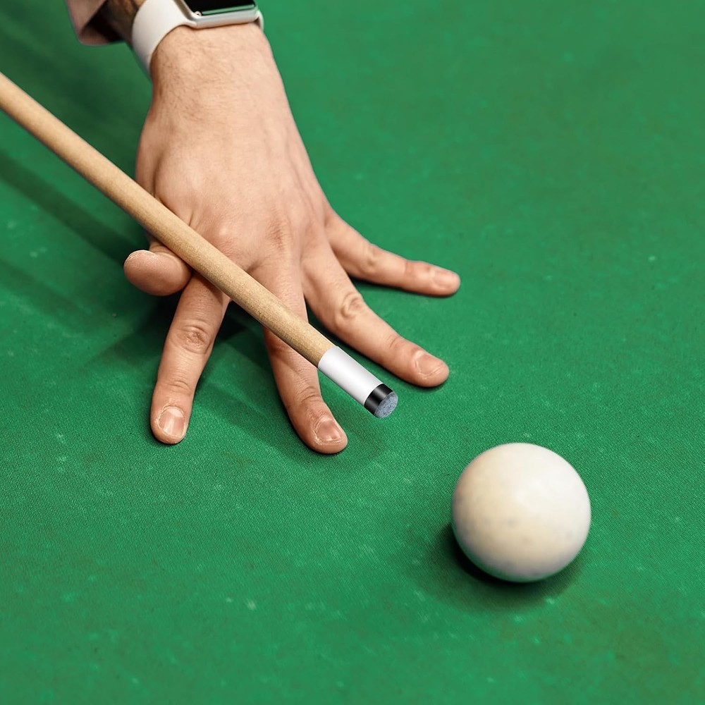 Gray Pool Cue Tip Replacement Set - 10 Durable Leather Tips Included