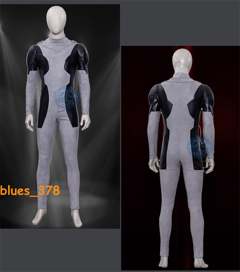 X-FORCE Gray Deadpool Halloween Cosplay Jumpsuit Costume Accessories Suit Lot