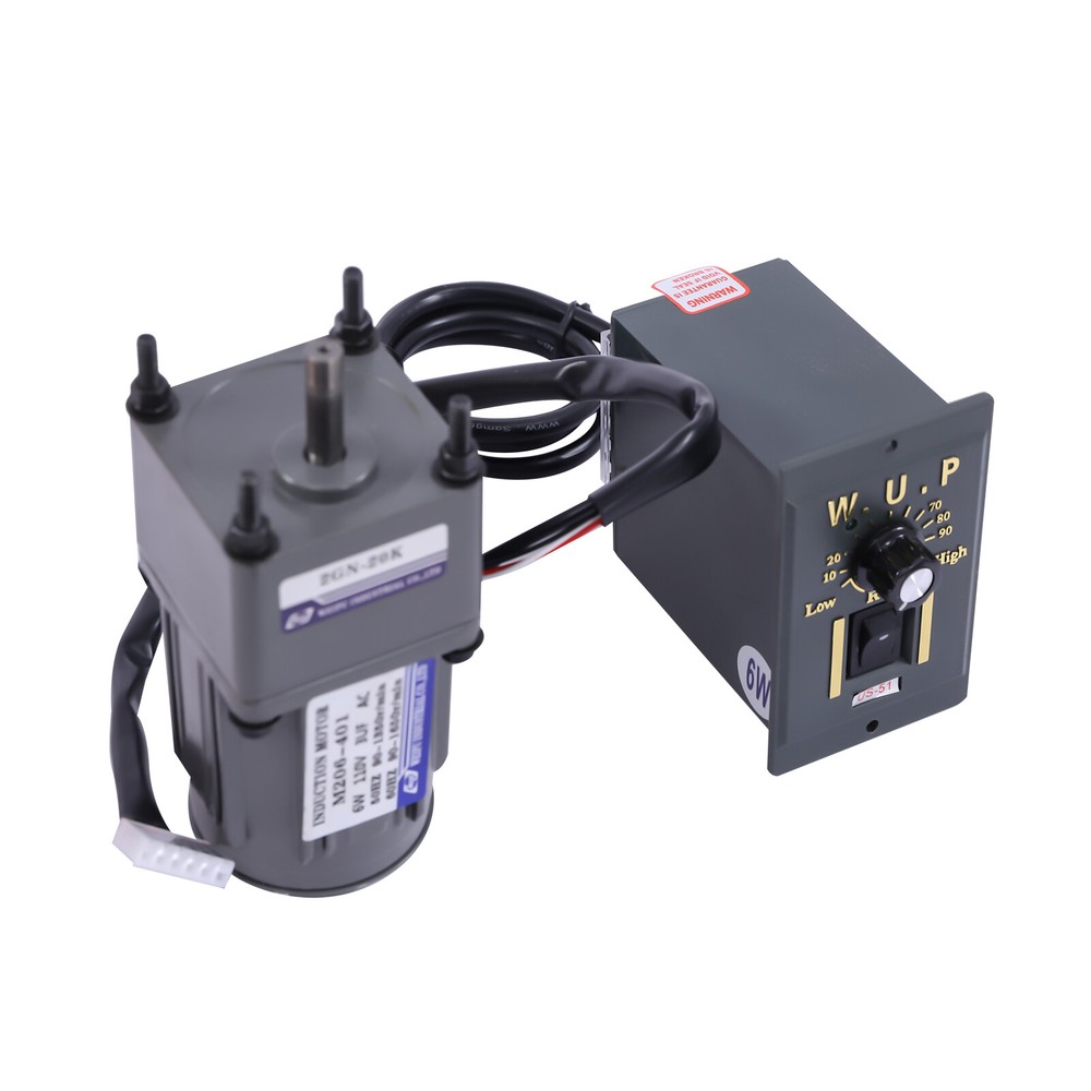 110V Gear Motor with Speed Controller - Adjustable Speed Regulator (20K)