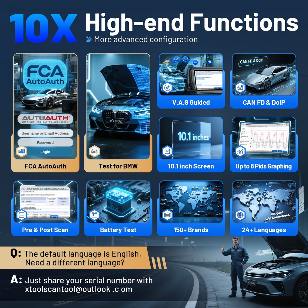 2025 Newest XTOOL IP919PRO ECU Programming Full System Diagnostic Scanner Tool