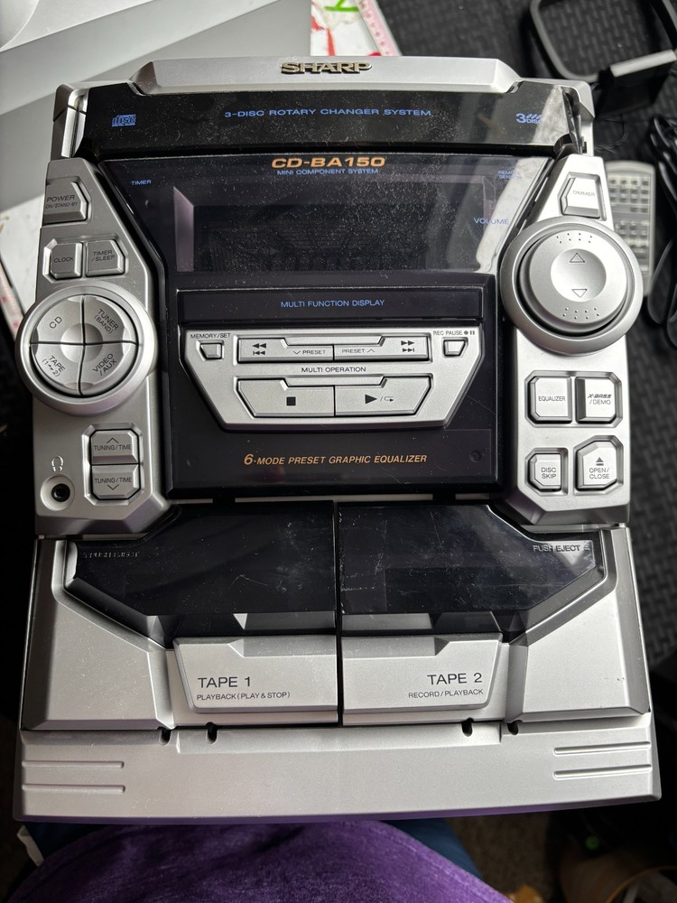 Sharp CD-BA150 Mini Component System with Pair CP-BA150 Speakers Tested CD Error