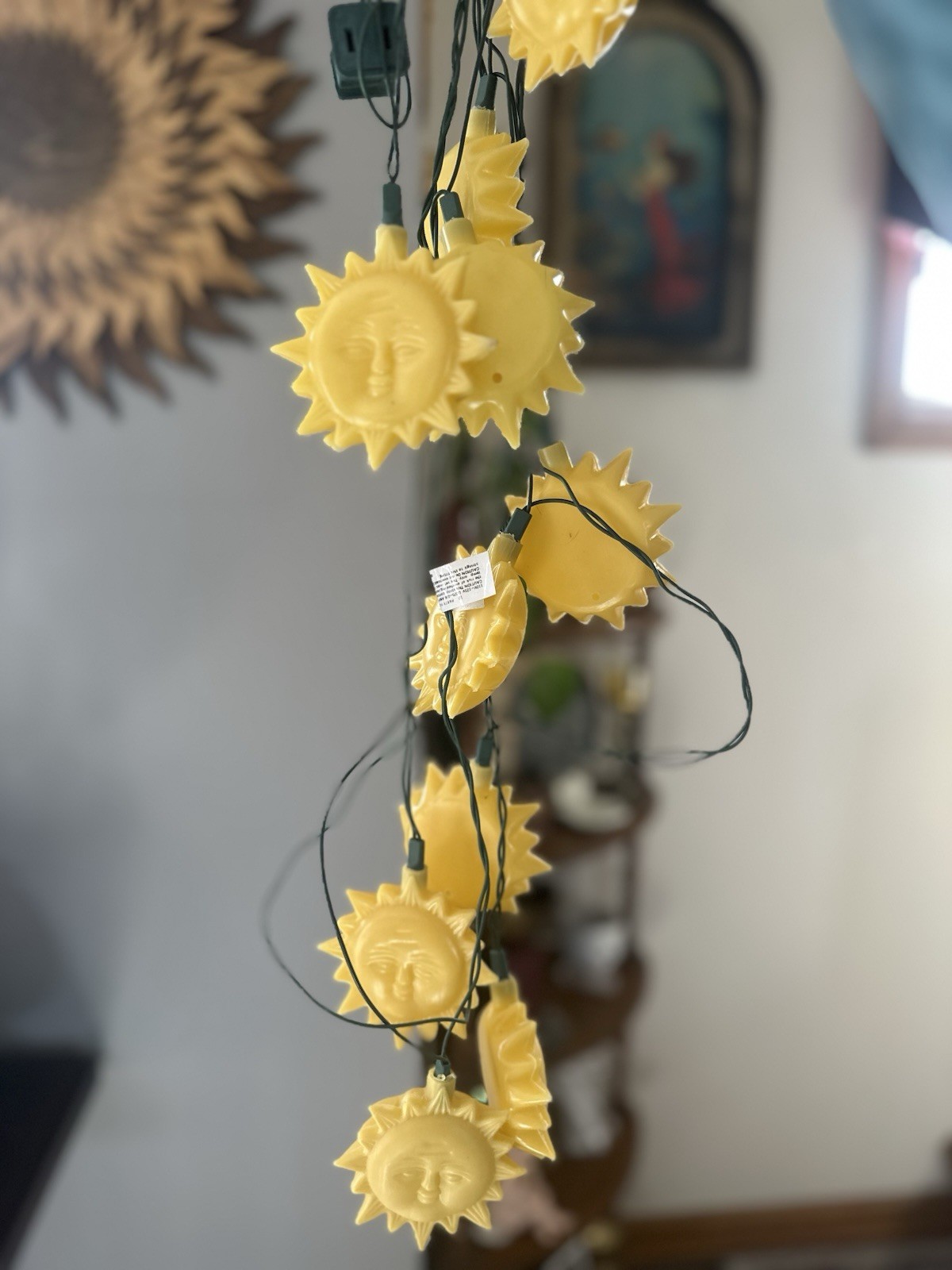 Rare 1994 Vintage Celestial Blow Mold Sun String Lights, As Is