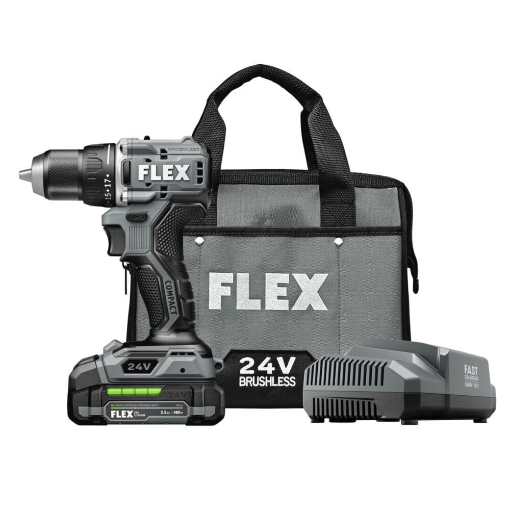 Flex 1/2 Inch 2 Speed Compact Drill Driver Kit