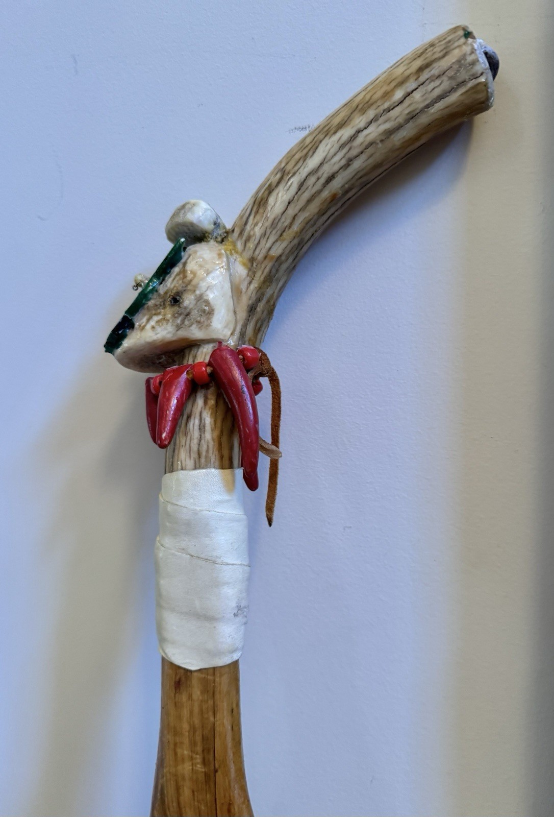 Vintage Handmade Unique Rare Indian Walking Cane Menominee Indian Tribe 41” Long