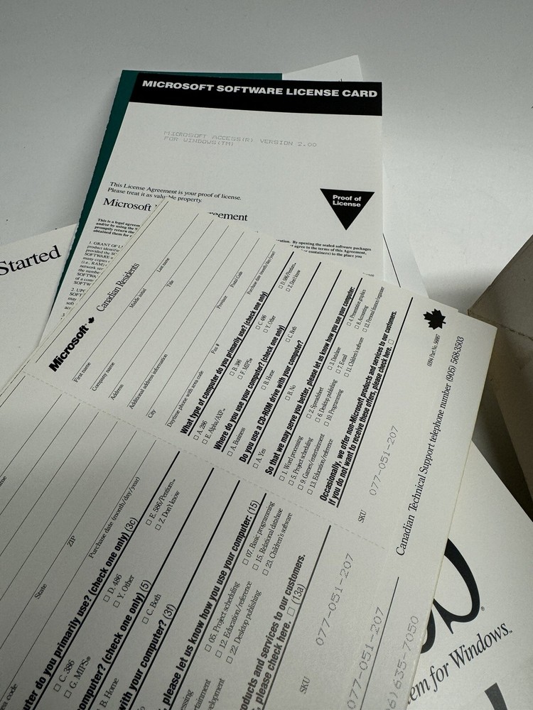 VINTAGE 1994 NOS Microsoft Office Access Version 2.0 Database Management System