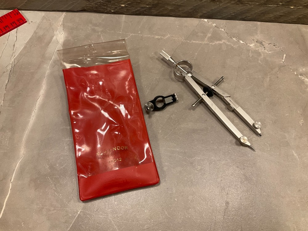 Koh-I-Noor 25012 Drafting Compass.  Storage pouch.