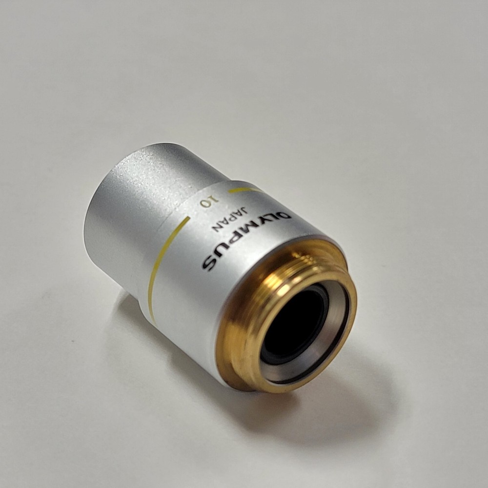 ORIGINAL - Olympus EA10 0.25 10X Microscope Objective Part BH2 CH2 Yellow line